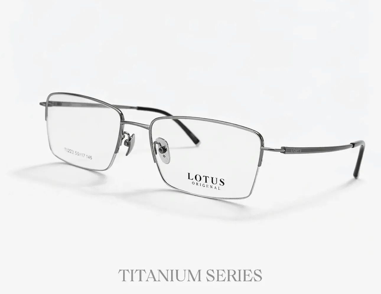 Lotus Original Titanium Series - Füme Metal Dikdörtgen Gözlük Çerçevesi
