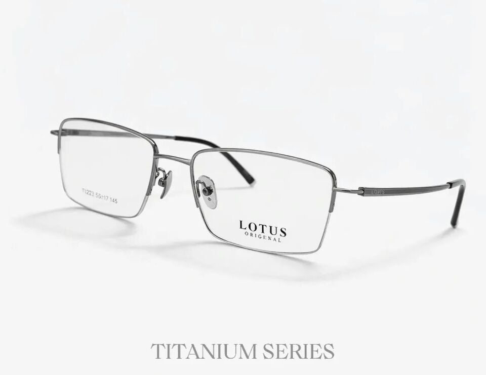 Lotus Original Titanium Series - Füme Metal Dikdörtgen Gözlük Çerçevesi